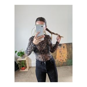 Wild Fable Sheer Snakeskin Turtleneck